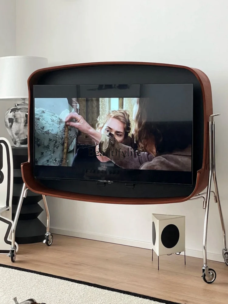 

01*Nordic medieval TV bracket removable wooden small apartment TV cabinet simple living room