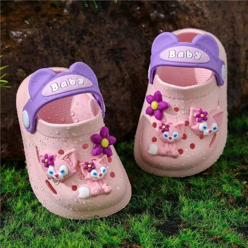 Disney scarpe Casual per bambini EVA LinaBell Summer Cartoon Cute Indoor Girls antiscivolo suola morbida pantofole Baotou scarpe bianche rosa