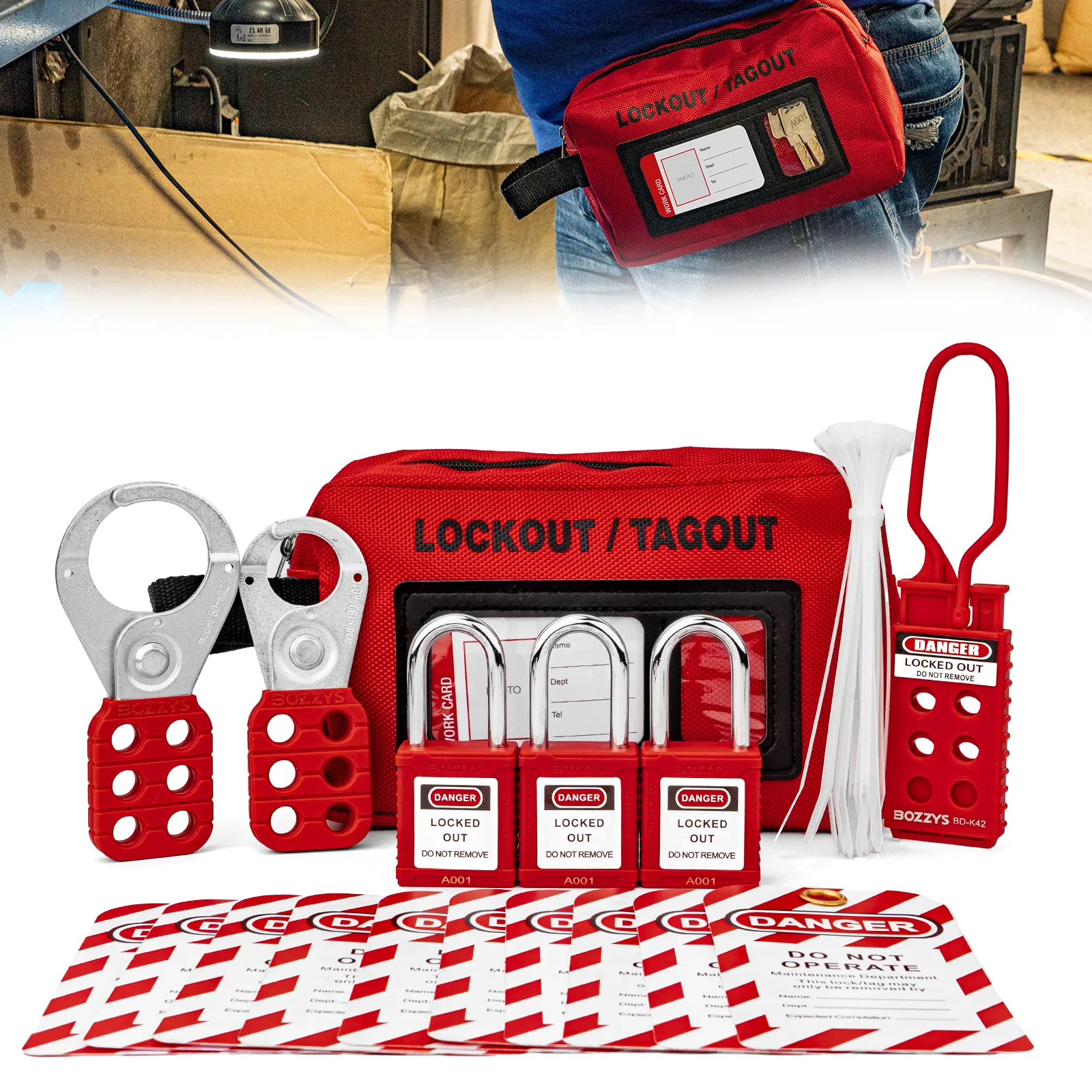 Personal Maintenance Electrical Lockout Tagout kit 27 Pack Lock Out Tag Out to Prevent Accidental Operation