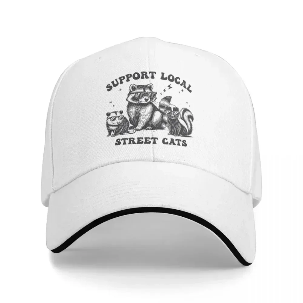 New Support Local Street Cats Team Trash Opossum Raccoon Rat Baseball Caps Activities Snapback Hat Men Women Hats