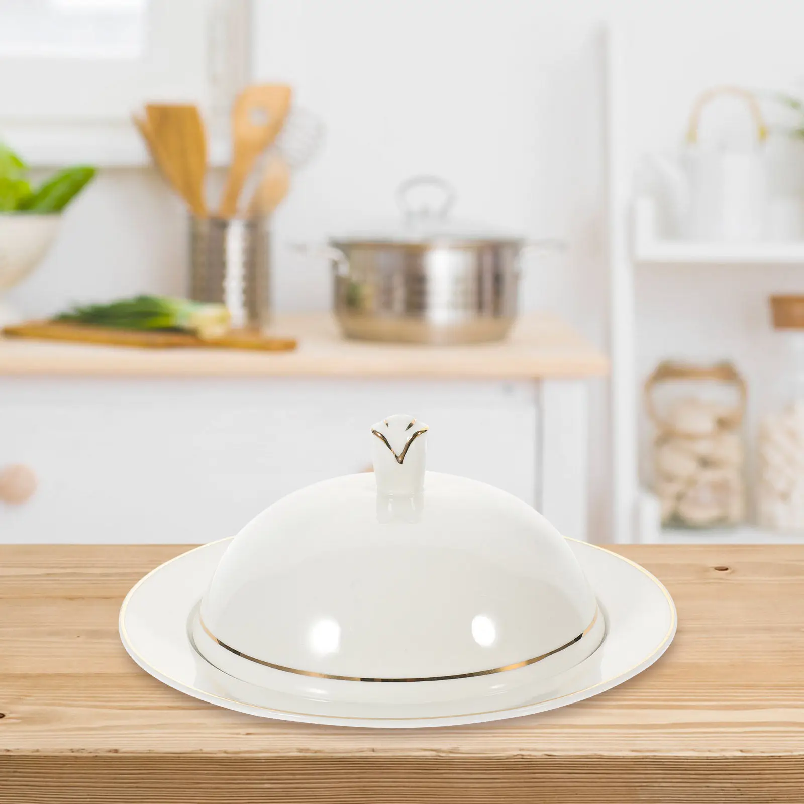 

1Set Luxury Gold Rim Ceramic Serving Plate Fine Craftsmanship Round Food Dish for Pasta Pizza Sushi Bread Fruits Daily Meals