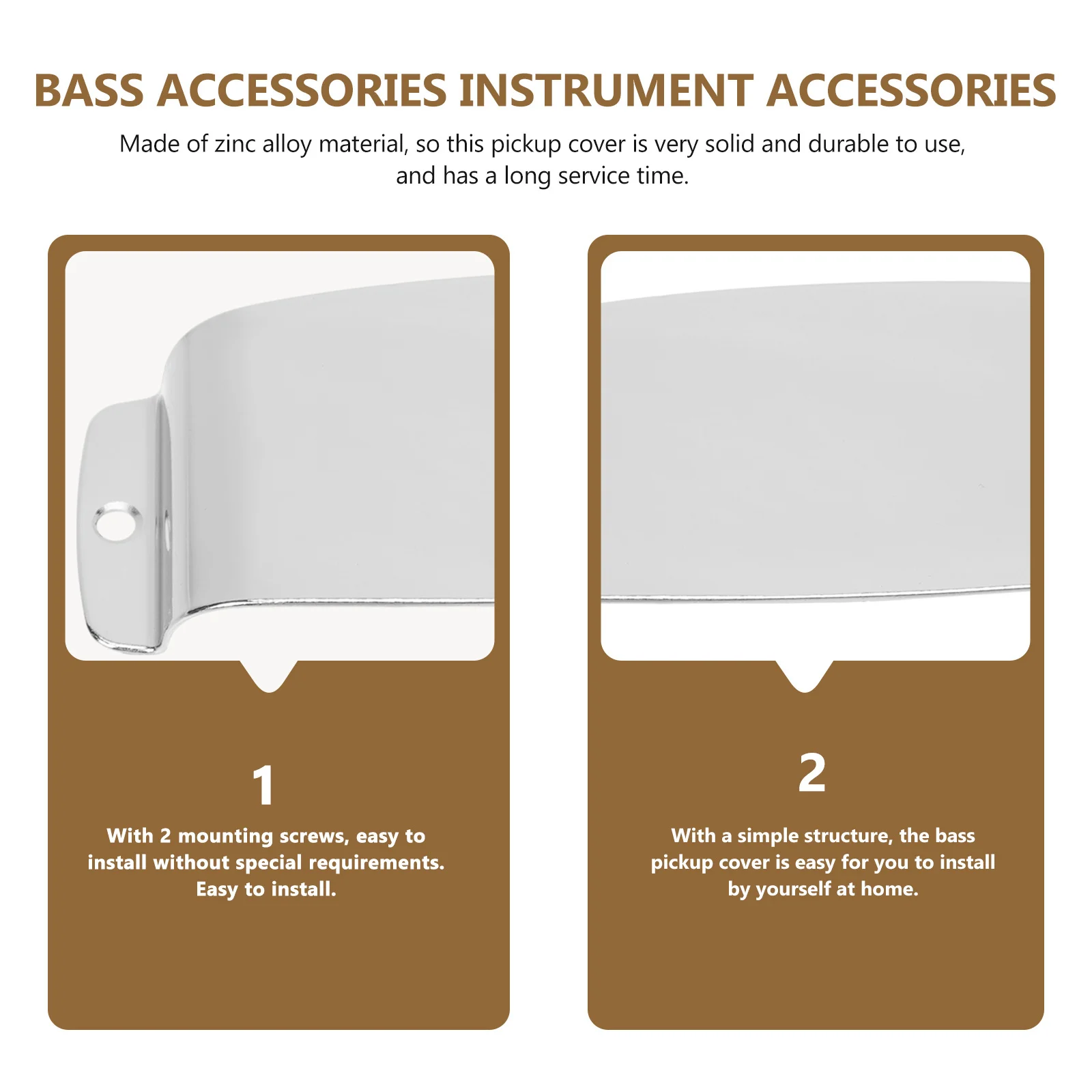 

Bass Humbucker Pickup Cover Zinc Alloy Protector Protection for Musical Instrument Durable Accessories