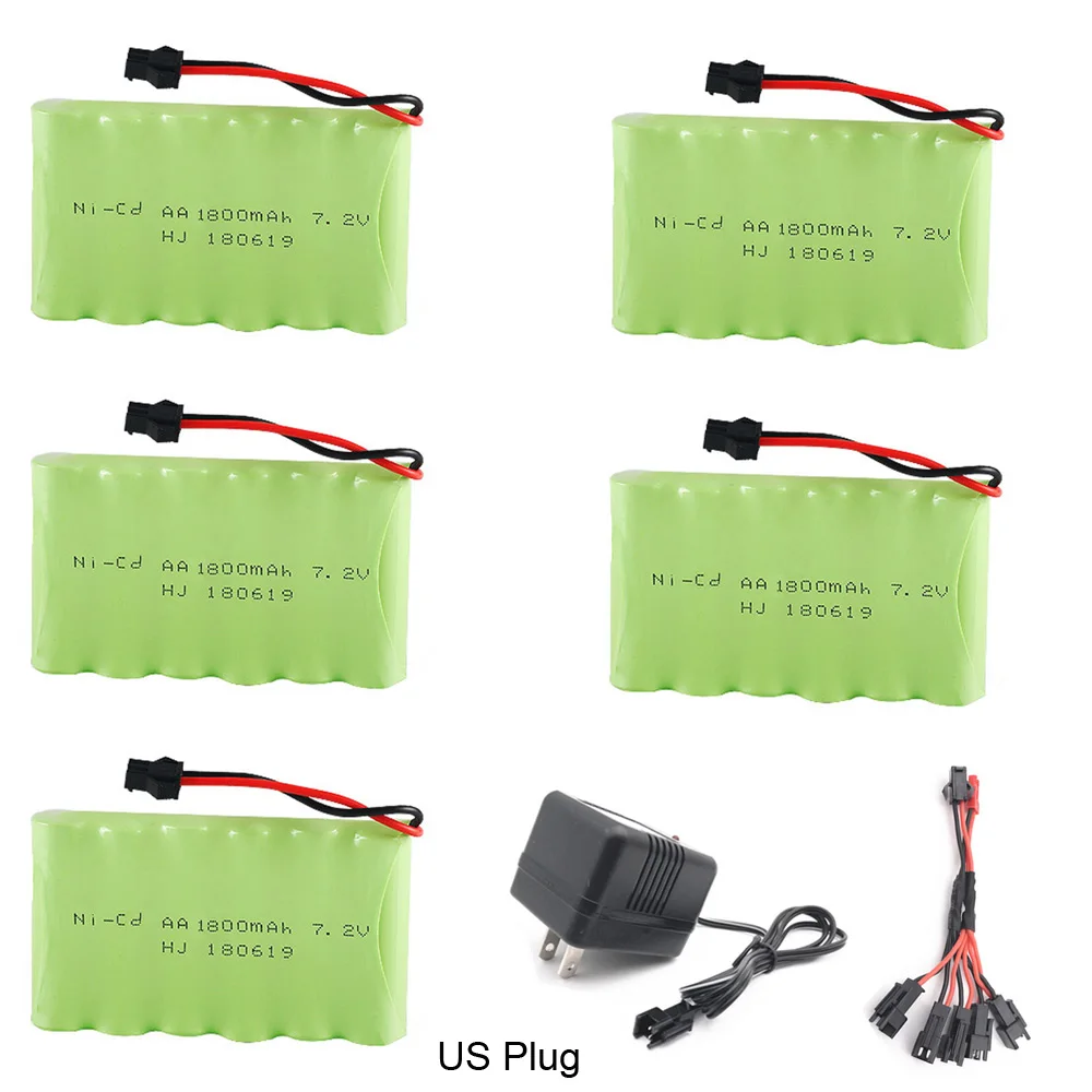 7.2V 1800mah NI-CD Battery with Charger set for RC toy Car Boat GUN TANK Truck Trains RC toy model 7.2v NI-CD Battery toy parts