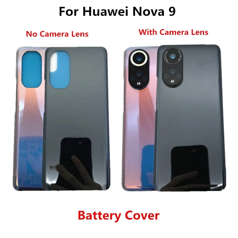 For Huawei Nova 9 Battery Cover Rear Door Housing Back Case with Camera Frame Lens with Repair Parts