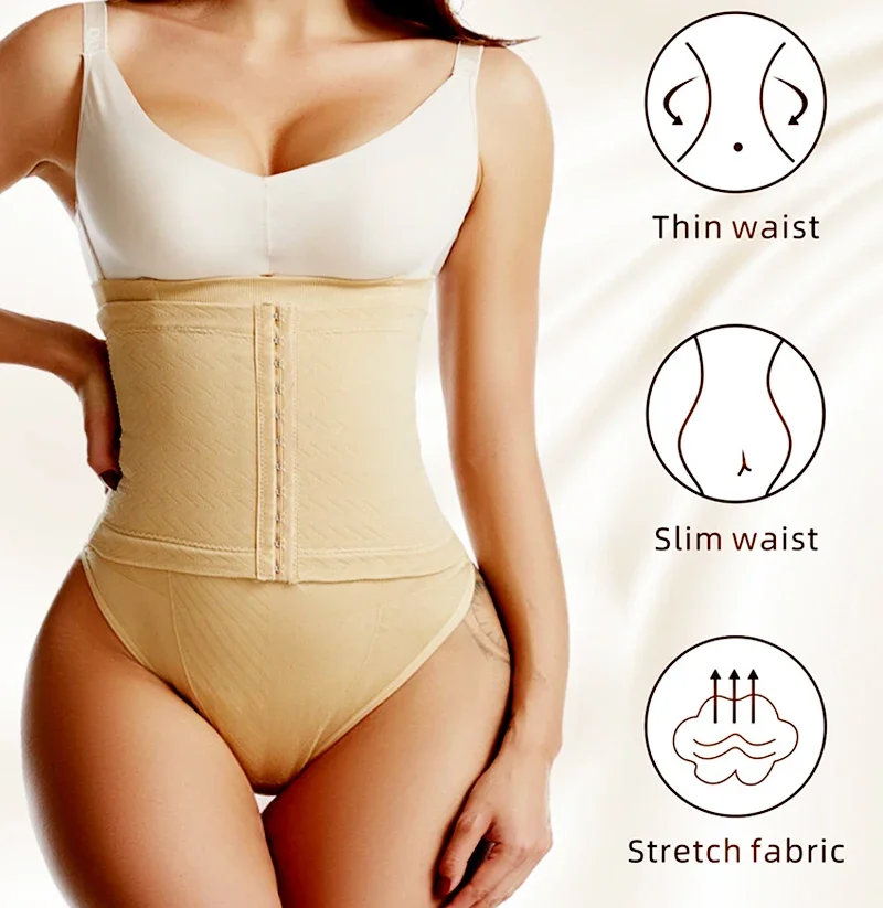 Double Control Panties Shapewear Waist Cincher Women Butt Lifter Girdles Compression Underwear Strap Body Shapers Seamless Panty