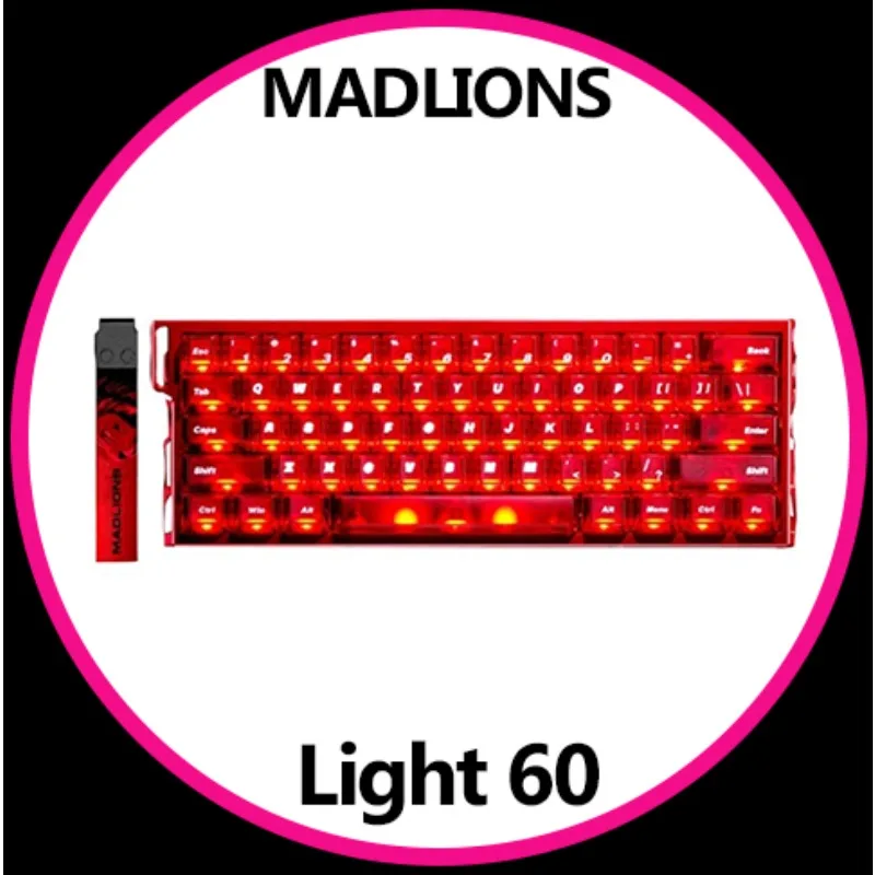 

MADLIONS MAD Light 60 HE Aluminum Alloy Hollow Magnetic Keyboard Transparent Keycaps Professional Macro Wired Gaming Keyboard