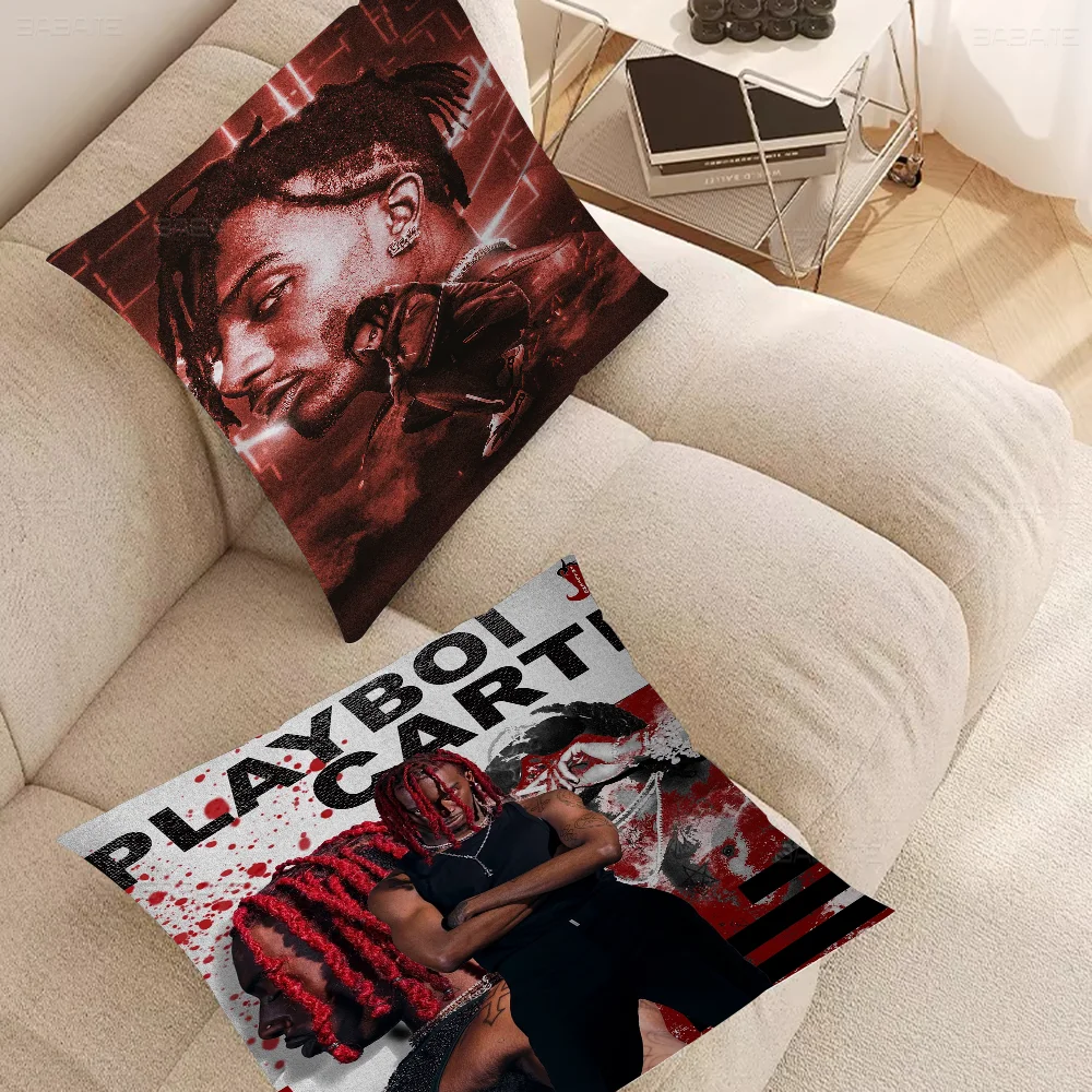 Playboi Carti Music Star Portrait Art 45*45cm Cushion Cover Pillow Cover Decor Pillowcase Home Pillowcase For Couch Pillow