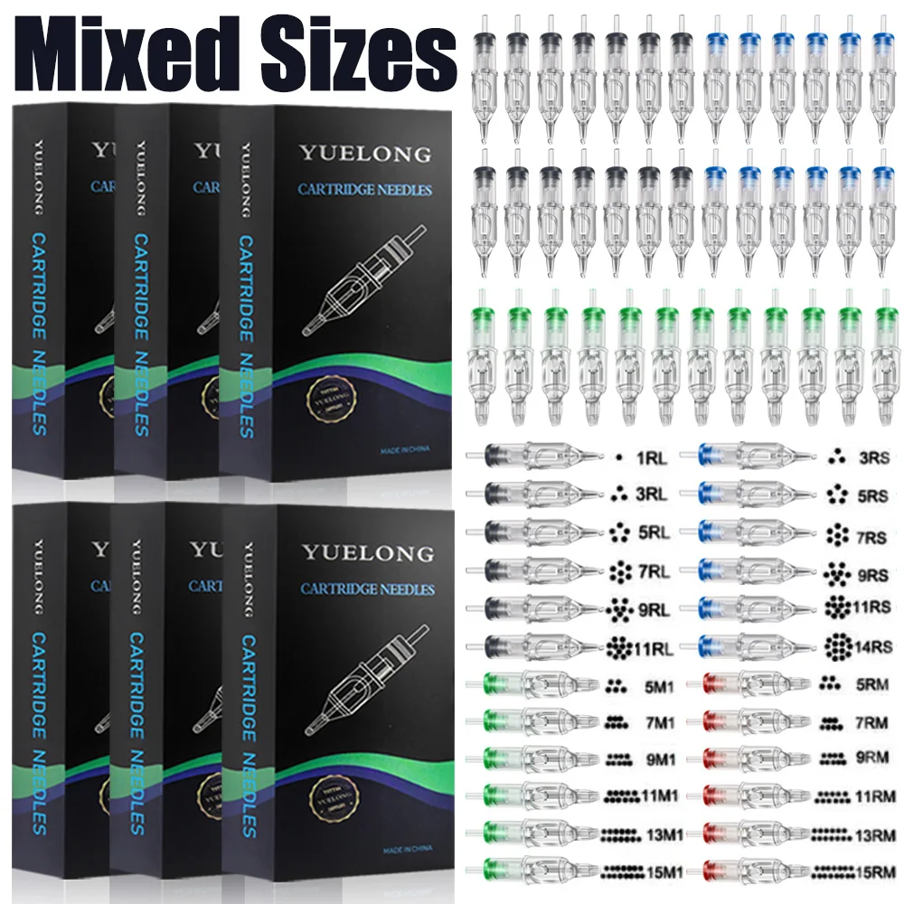 

Mixed 10/20 Size Tattoo Cartridge Needles RL RS RM M1 Disposable Sterilized Tattoo Cartridge Needles for Tattoo Pen Machine