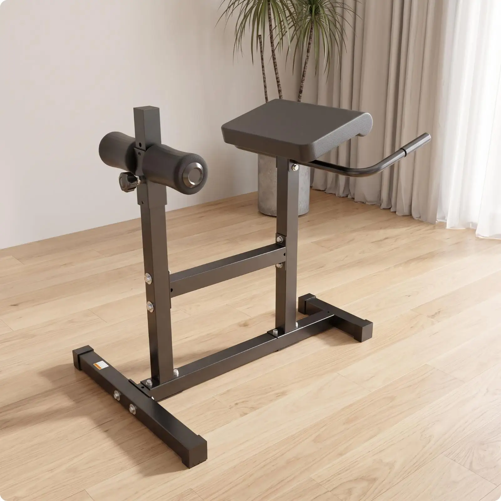 Fitness Roman Bench Adjustable Hyperextension Chair for Back Glute Core Workout Home Gym Equipment Sturdy Metal Frame