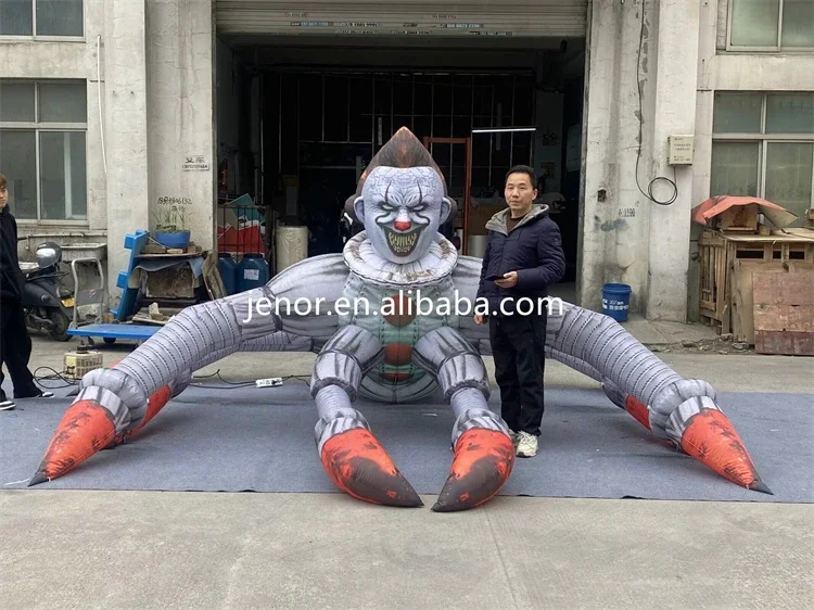 Pub Bar Roof Decoration Inflatable Spider Clown Model with Light for Halloween Party