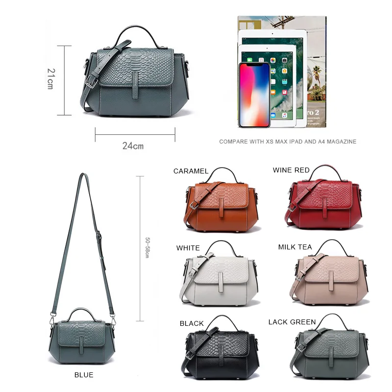 Borsa da donna 2022 Trend Fashion Lady Luxury Borsa a tracolla in vera pelle ragazze coccodrillo modello Flap borsa a tracolla Messenger