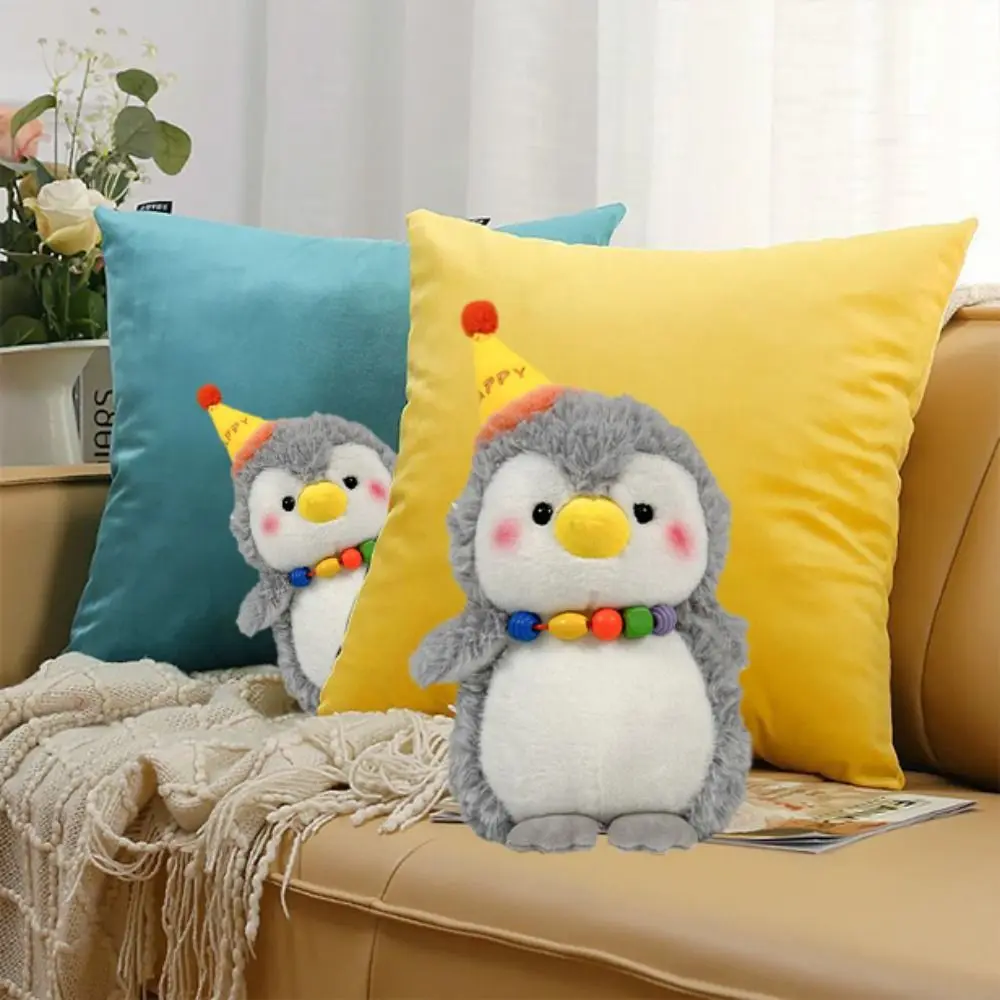 

Wear Hat Plush Hat Penguin Toy Simulation Soft Birthday Penguin Plush Doll Collection Fluffy Birthday Hat Animal Kids Doll