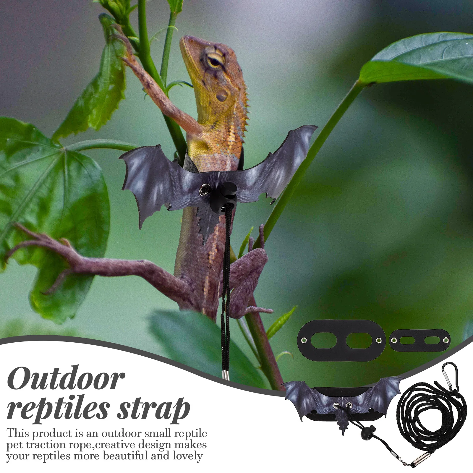 

Premium Pet Leash Traction Strap for Lizard Reptiles Bearded Dragon Gecko Adjustable Harness Cloth Rope Outdoor Reptile Pulling