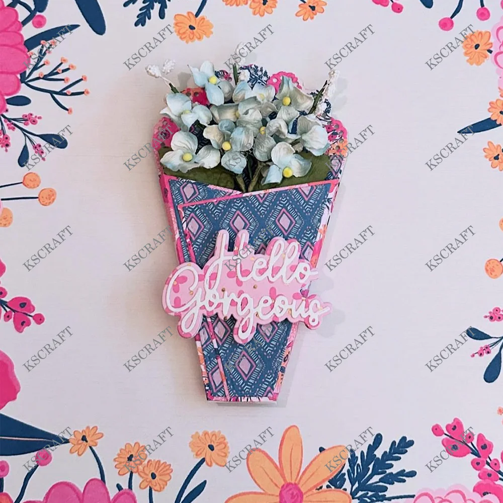 KSCRAFT Bouquet Wrapper Cutting Dies Stencils for DIY Scrapbooking Decorative Embossing DIY Paper Cards