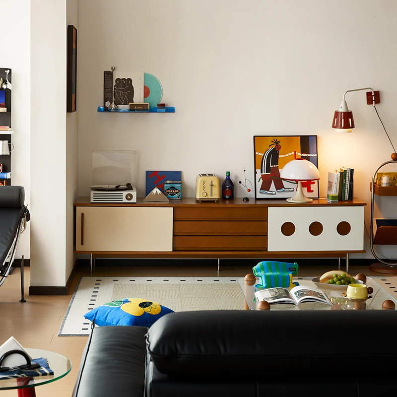 

Legs Drawers Center Tv Stand Brown Wooden Design Universal Living Room Tv Cabinet Modern House Walnut Fernsehen Tisch Furniture