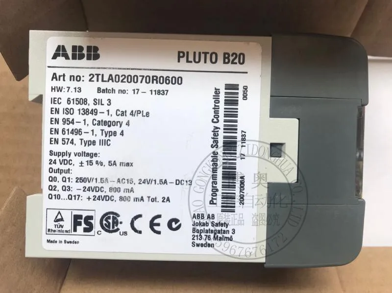 Original Imported ABB Jiakebao Relay JOKAB SAFE PLC Pluto B20 In Stock Pluto B20