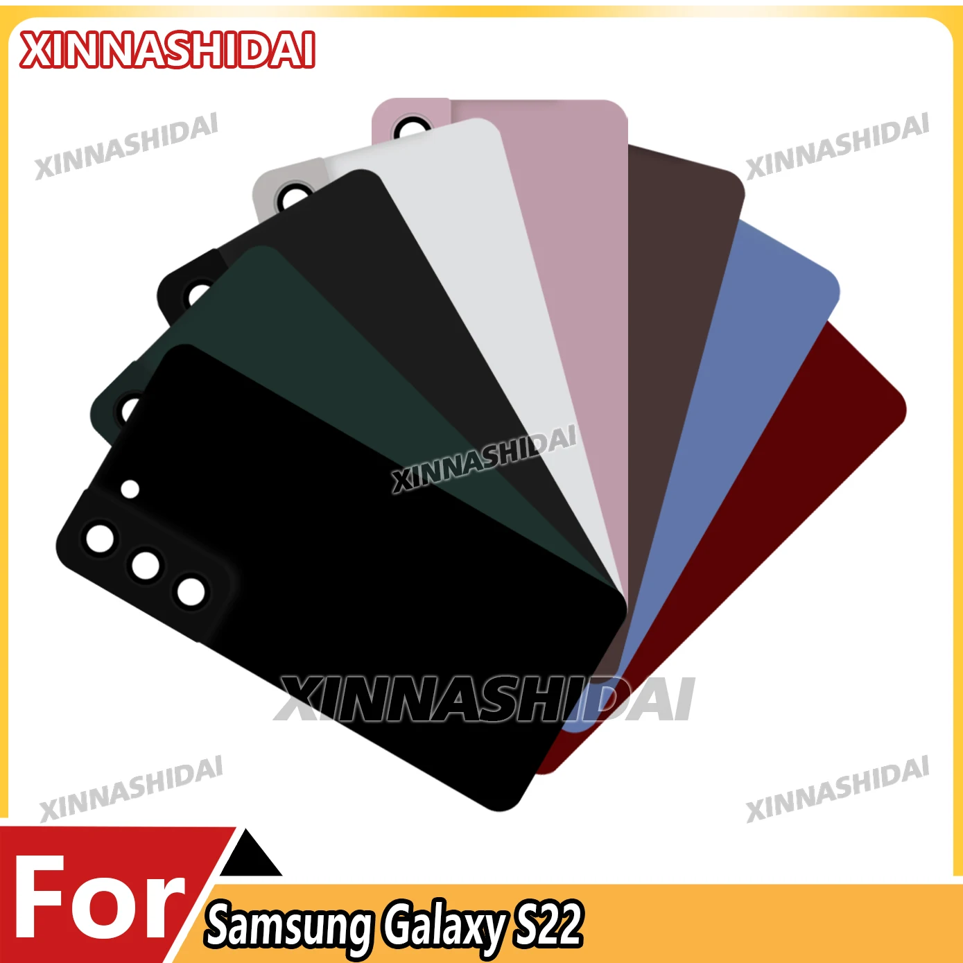 Image of Akku-Rückseite für Samsung Galaxy S22 SM-S901B mit Kameraobjektivabdeckung, Telefon-Heckgehäuse, Ersatz