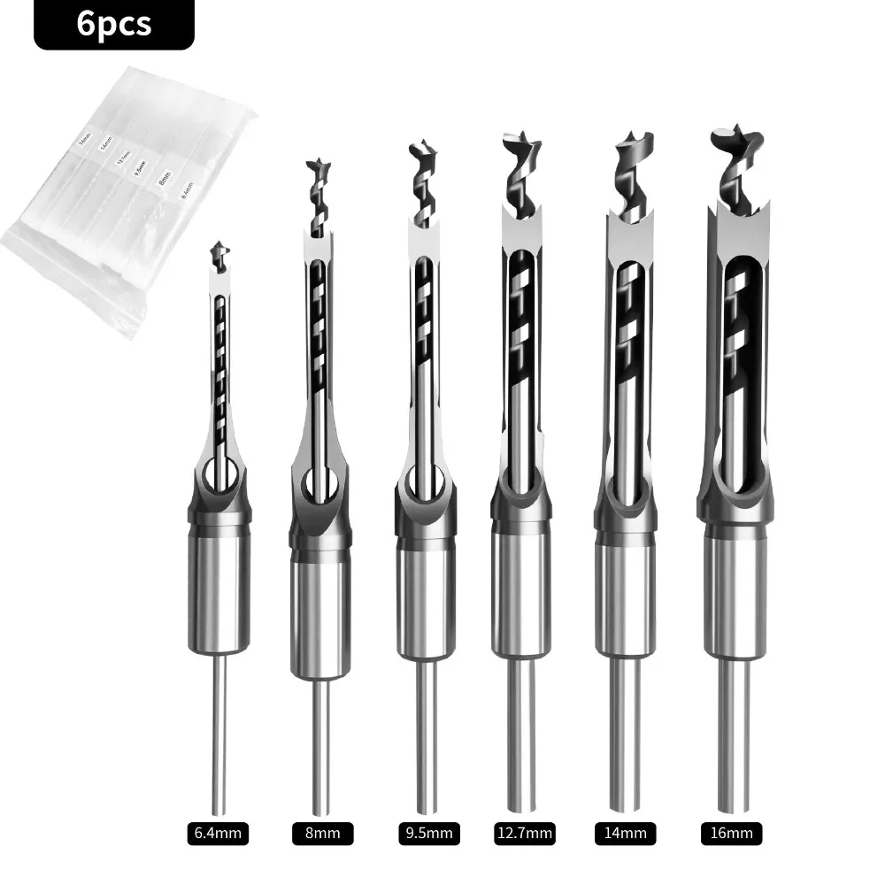 

Easy Installation Portable Square Hole Drill Bit 6.4/8/11/12.7/14mm Adapter DIY Square Hole Drill Bit Adapter Drill Jig Bracket