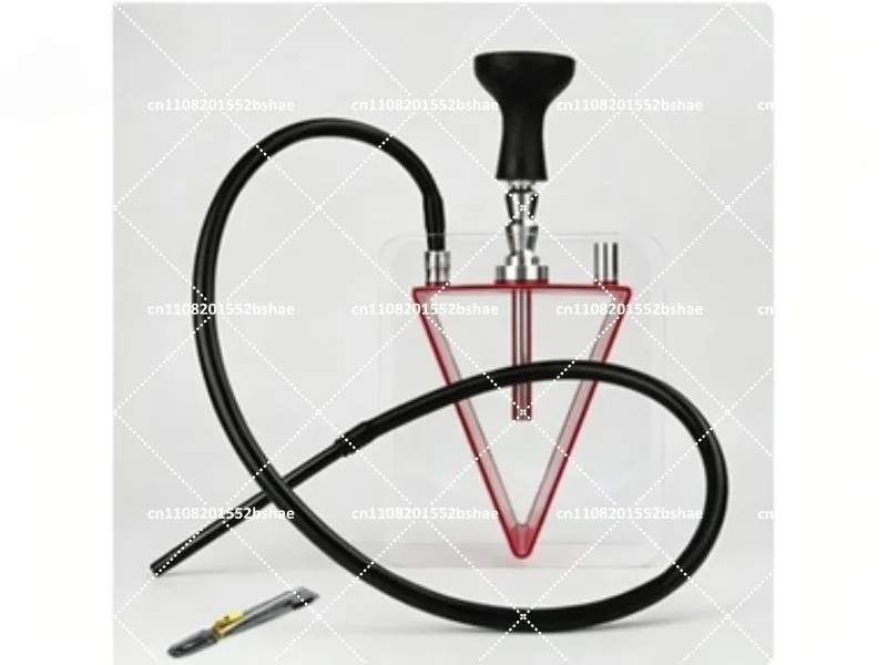 Acrylic Inverted Triangle Hookah Set with Plastic Pot, Complete Hookah for Smoking
