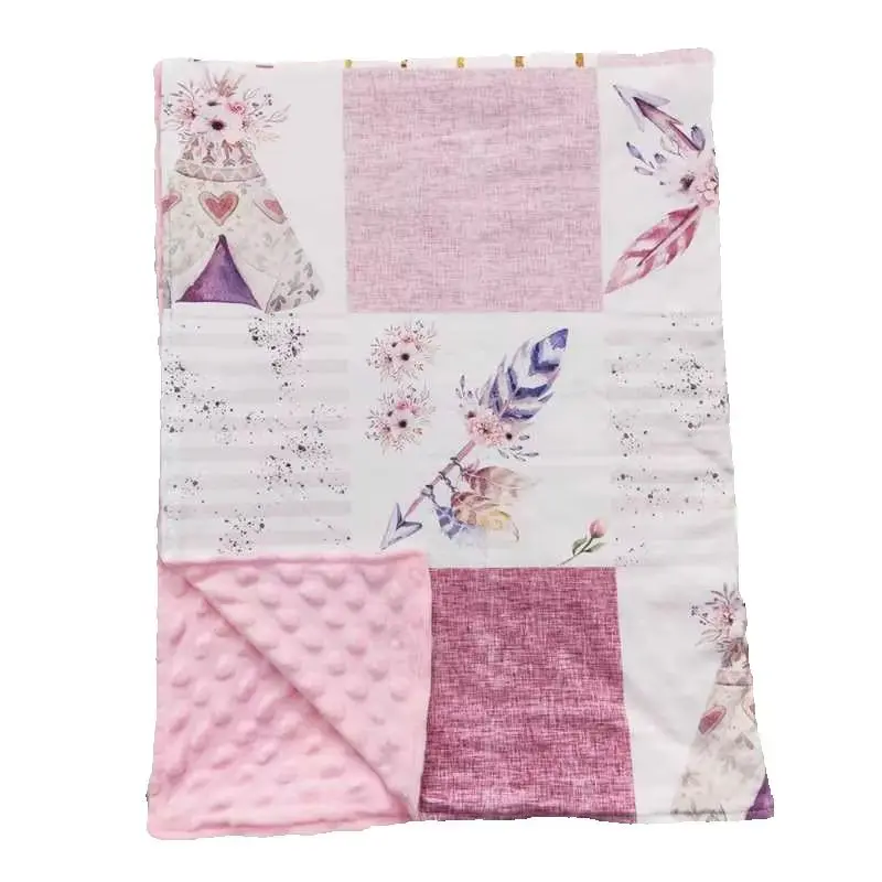 11.25 الأزهار السهم خيمة شبكة الوردي الطفل بطانية أسعار الجملة لينة الرضع بطانية المعزي بطانية خفيفة الوزن للأطفال #1