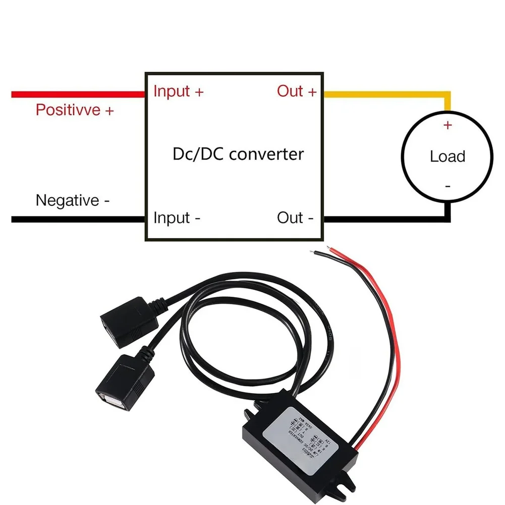 Waterproof 12V To 5V 3A DC Converter Dual Port Step Down Module For Car Truck Boat RV Electronic Device Charging Solution