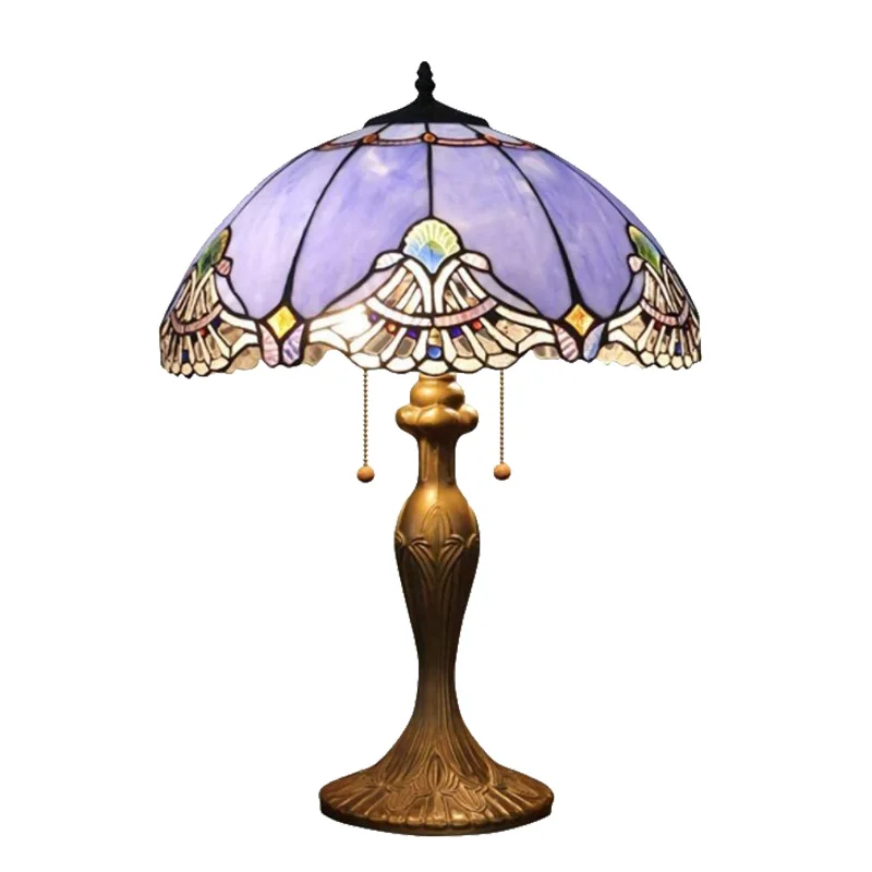 Living Room Bed Room Coffee House Hand-crafted Hot Bending Tiffany Antique  Stained Art Glass Table lamp 16''