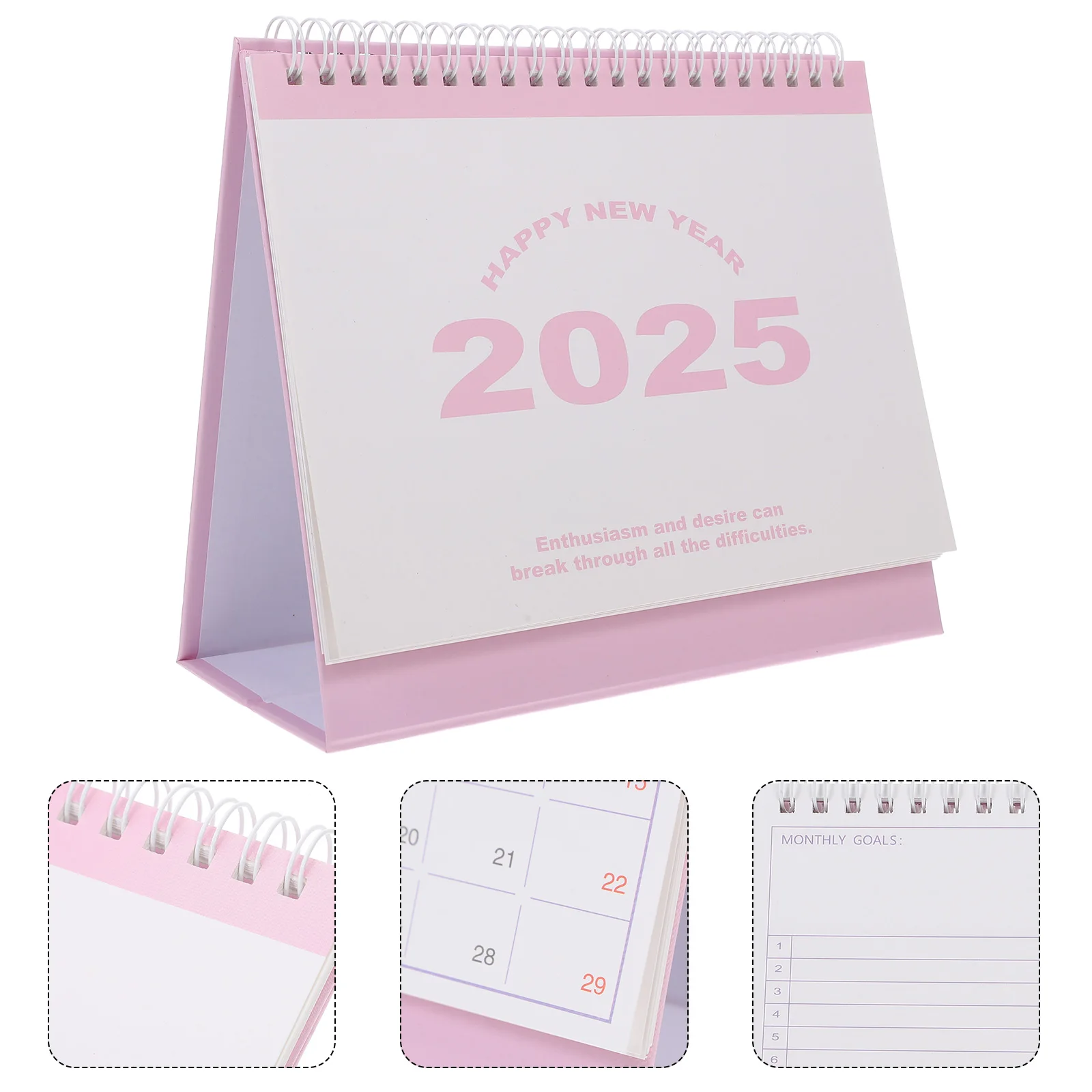

English Version Desk Calendar 2025 Whiteboard Academic Year Flip Calendars Standing Paper Table Decor