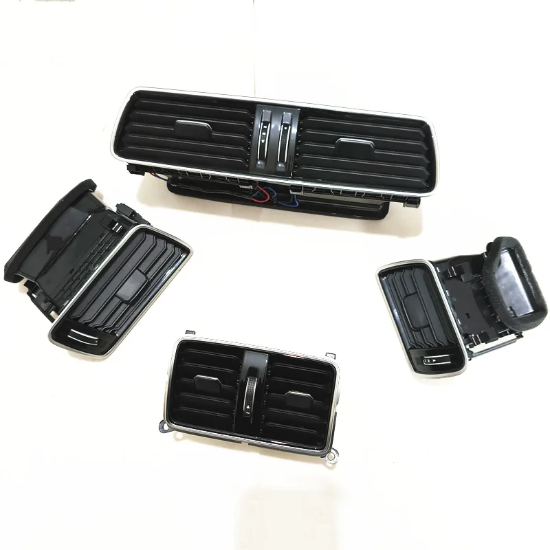 Car Chrome Plating Piano Paint Dashboard Air Conditioning Outlet Vent & Wire Harness For VW Passat B6 B7 CC 3AD819728A 3AD819701