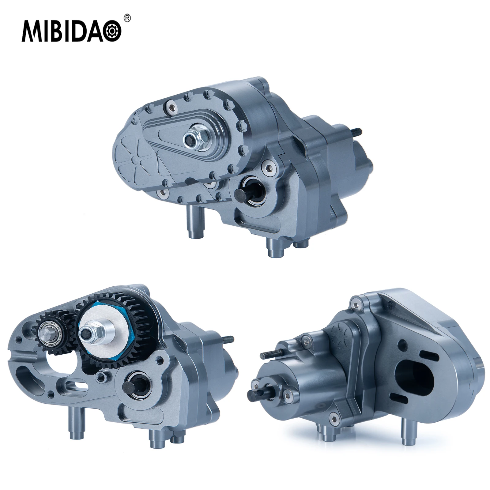 

MIBIDAO Metal Transmission Transfer Case Cutoff Gearbox For 1/10 Axial Capra 1.9 UTB AXI03004 RC Crawler Car Upgrade Parts