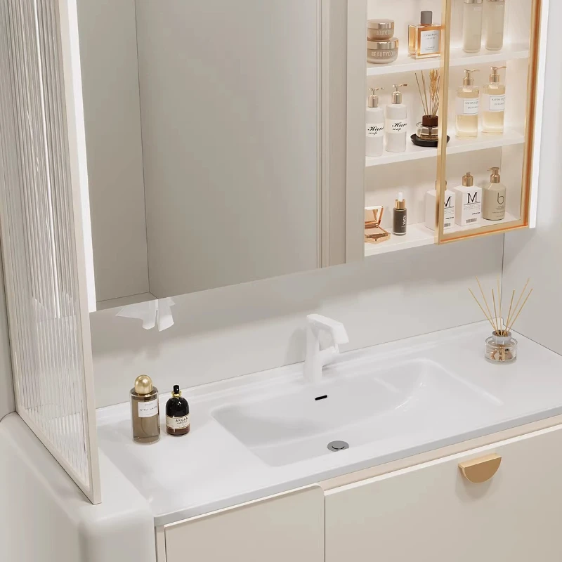 

Oil-air Bathroom Cabinet Combination Modern Simple Bathroom Ceramic Integrated Basin Hanging Cabinet