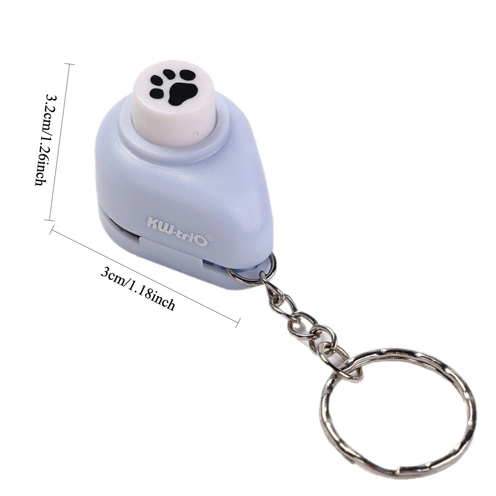 Mini Pattern Paper Puncher with Keychain Portable DIY Craft Punch Tool for Scrapbooking Journal Photo Card Making Handmade