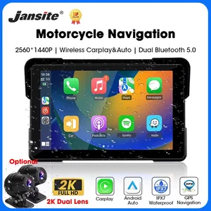 Bilashmart Jansite 5/7 inch Carplay Motorcycle DVR Navigation GPS Wireless CarPlay Android Auto IPX7 Display Screen Portable Moto Monitor