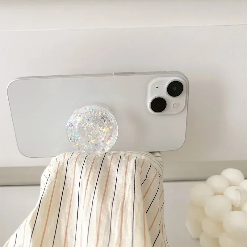 Geometric Jelly Color Sequins Circle Phone Holder Smartphone Grip Tok Universal Smart Tok For iPhone Samsung Socket Lazy Bracket