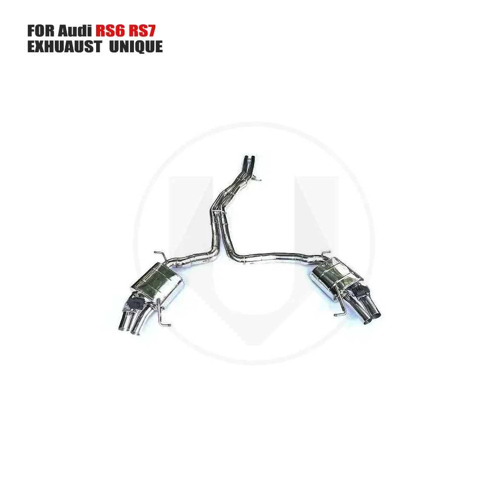 

UNIQUE Titanium Alloy Exhaust System Performance Valve Catback For Audi RS6 RS7 4.0T 2013 Muffler For Cars