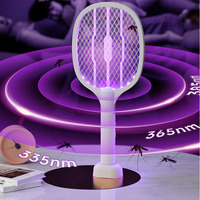 Handheld Electric Fly Swatter 3000v Bug Zapper Racket 2 In 1 Fly Swatter With Usb Rechargeable Mosquito Killer Lamp Pest Control