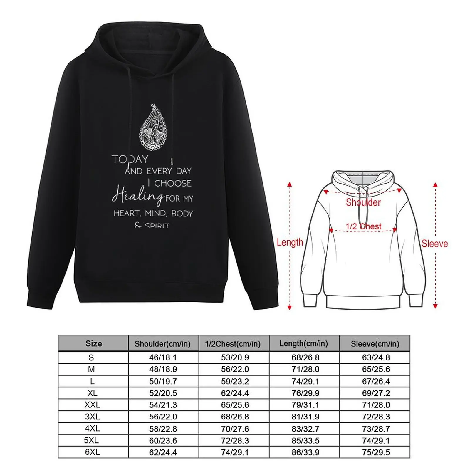 HEALING FOR MY HEART,MIND,BODY & SOUL Hoodie japanese style blouse graphic t shirts men aesthetic clothing tracksuit men