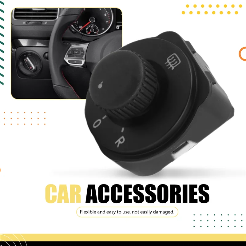 ABJL-6R1959565F Electric Mirror Control Adjust Knob Button Parts For VW Polo 2010-2020 Rear Side Mirror Switch 6R1 959 565A