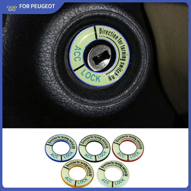 Luminous Car Ignition Key Lock Keyhole Ring Sticker for Citroen C-Quatre C2 C4 C4L C5 Elysee for Peugeot 208 2008 307 3008