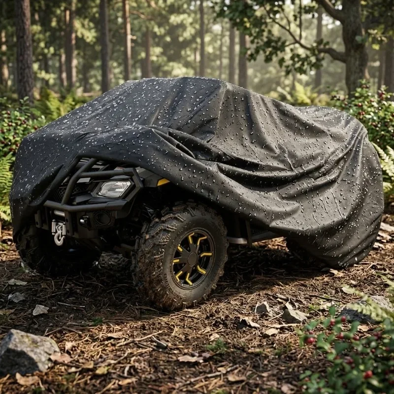Waterproof ATV Cover Black Heavy Duty Quad Bike 4 Wheeler Protector All Weather Outdoor Anti-UV Dust Rain Snow Beach Shield 1pcs