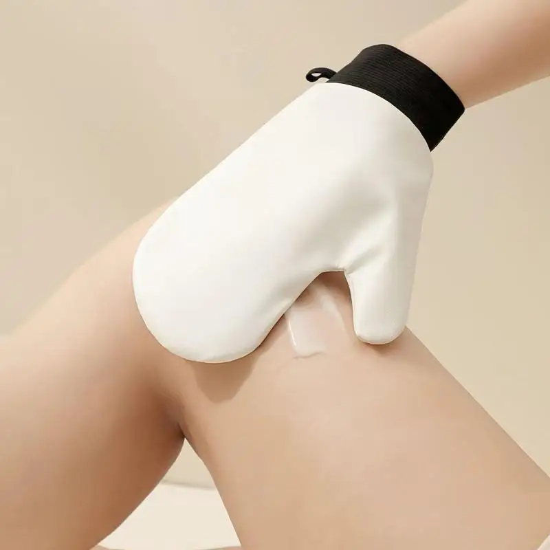 Gant de Lotion pour le corps, auto-bronzant, Double face, empêche les mains collantes, applicateur en cuir à séchage rapide, applicateur de maquillage, 2 pièces