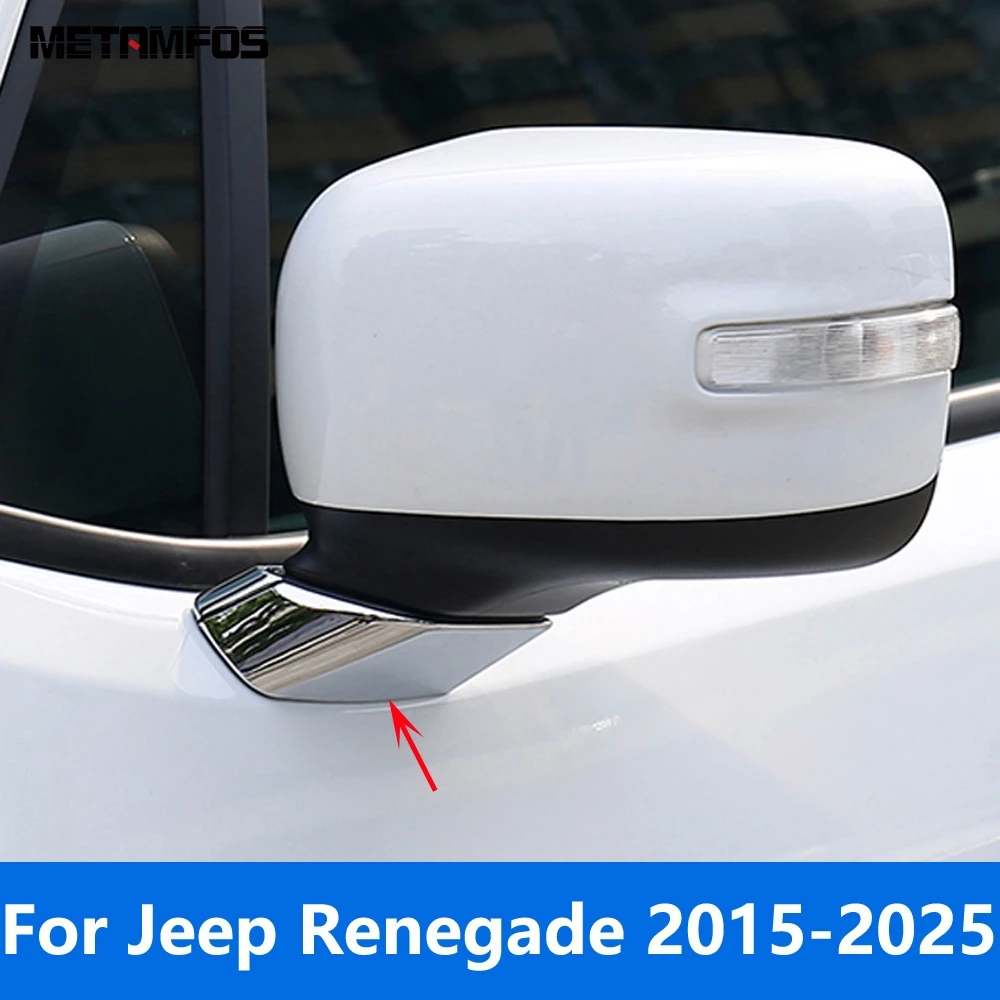 

Accessories For Jeep Renegade 2015-2019 2020 2021 2022 2023 2024 2025 Chrome Rearview Side Door Mirror Pillar Strip Molding Trim