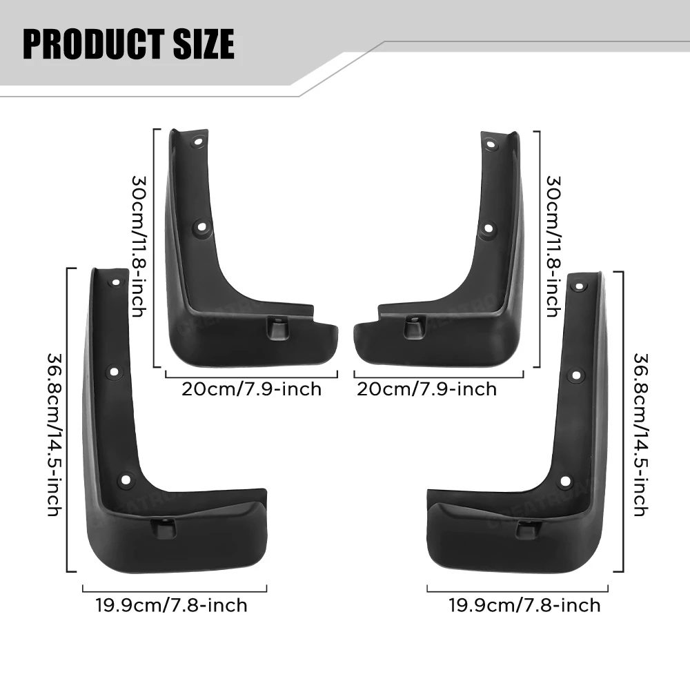 Custom Fit 4PCS Mud Flaps for Hyundai Santa Fe IX45 2013 2014 2015 2016 2017 2018 No Drilling Splash Guards Fender Accessories