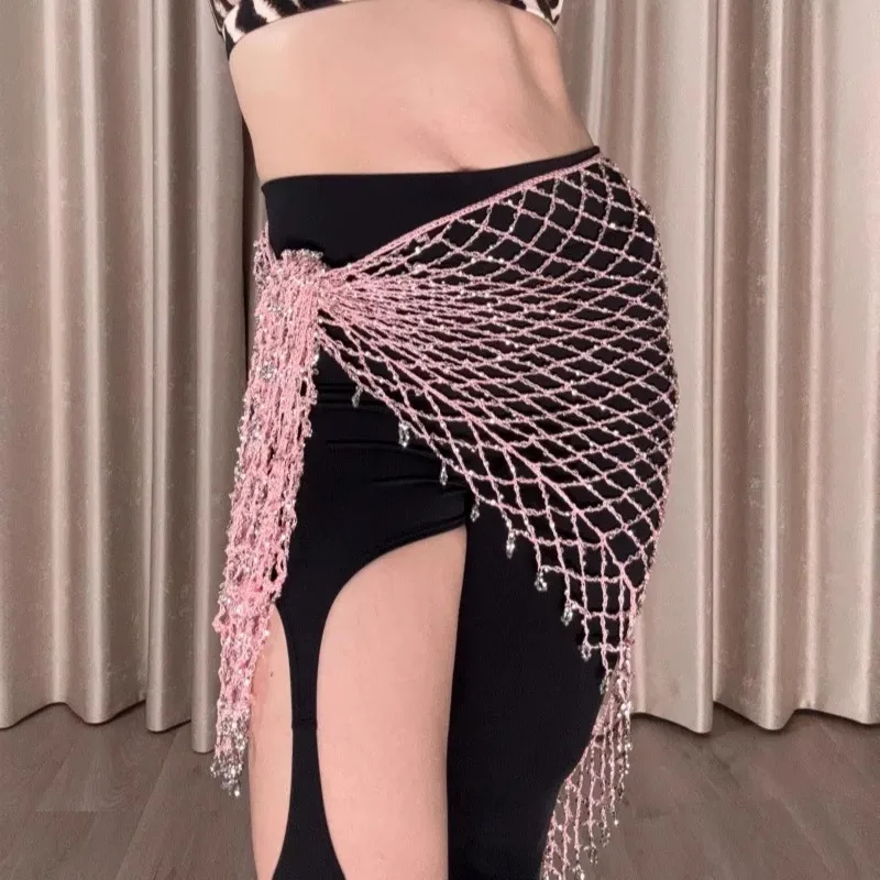 Personalizado jazz dança hip cachecol peido cortina triângulo cachecol nova dança do ventre artesanal cintura corrente xale samba trajes de carnaval