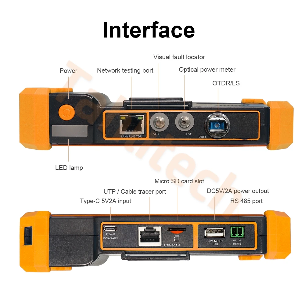 MOT-65 5.4" OTDR Fiber Optic Test Fault Detector Optical Power Meter For OPM VFL OLS Event Map Ethernet Fiber UTP Cable Tester