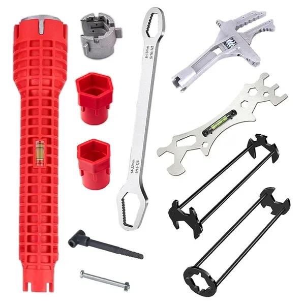 

6-Piece Sink Wrench Set, 8-in-1 Adjustable Faucet Wrench for Basin, Pipe & Nut Installation/Removal