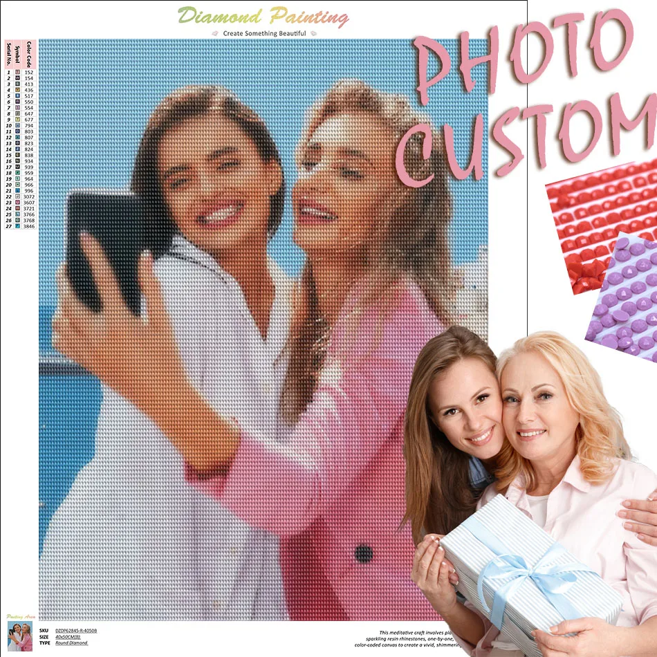 

PhotoCustom Diamond Painting Wall Art Diamond Art Embroidery Personality Photo Customized Diamond Art Painting Kits Home Decor C