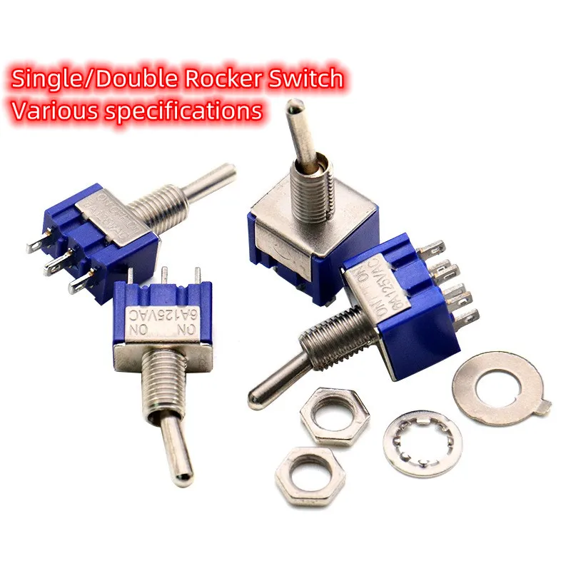 5pcs Button Switch MTS-102/103/202/203 3-pin/6-pin 2/3-position Single/Double Rocker Switch