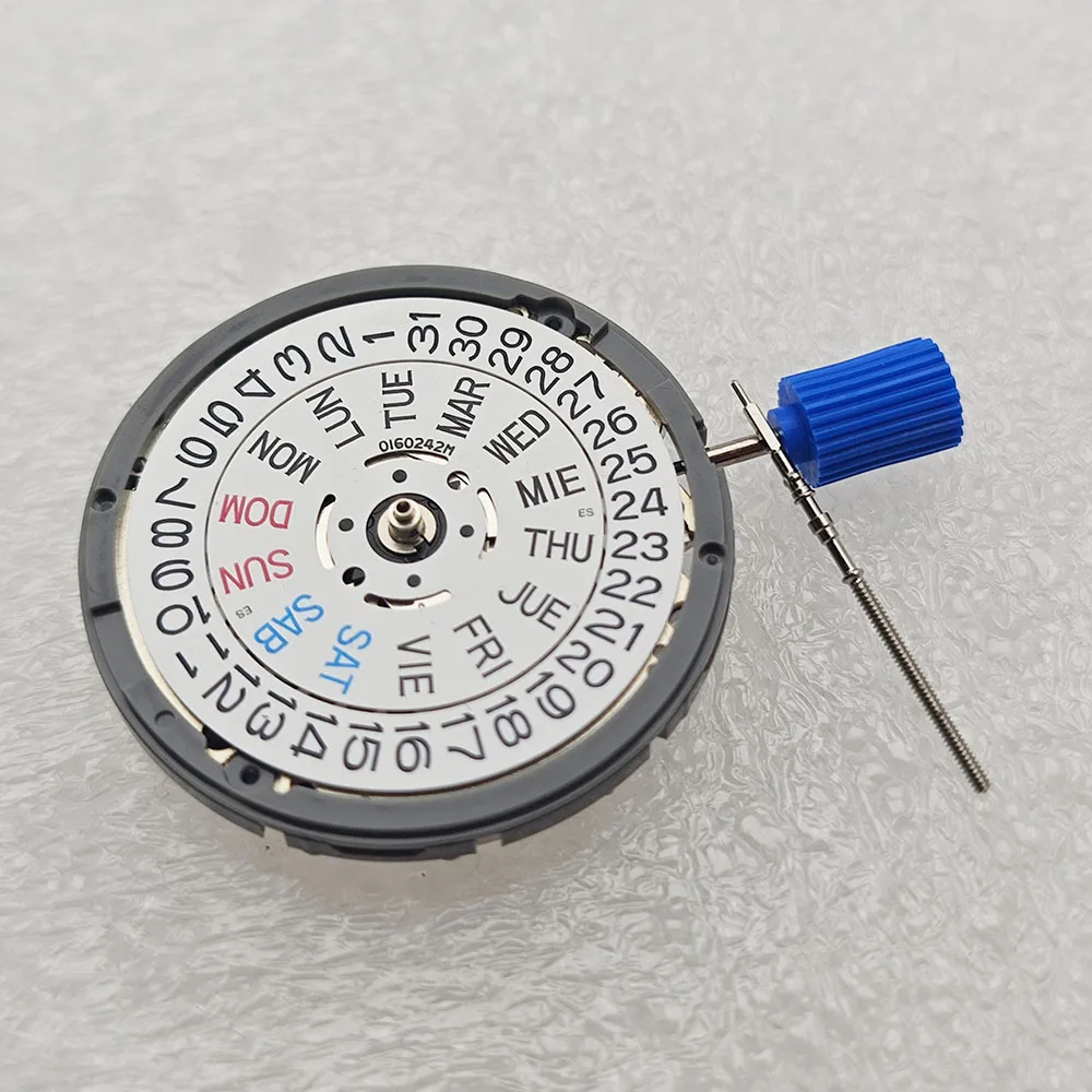 NH36-reloj automático con movimiento mecánico, accesorio de reemplazo con fecha en inglés y semana, corona de 3 o 3,8 o