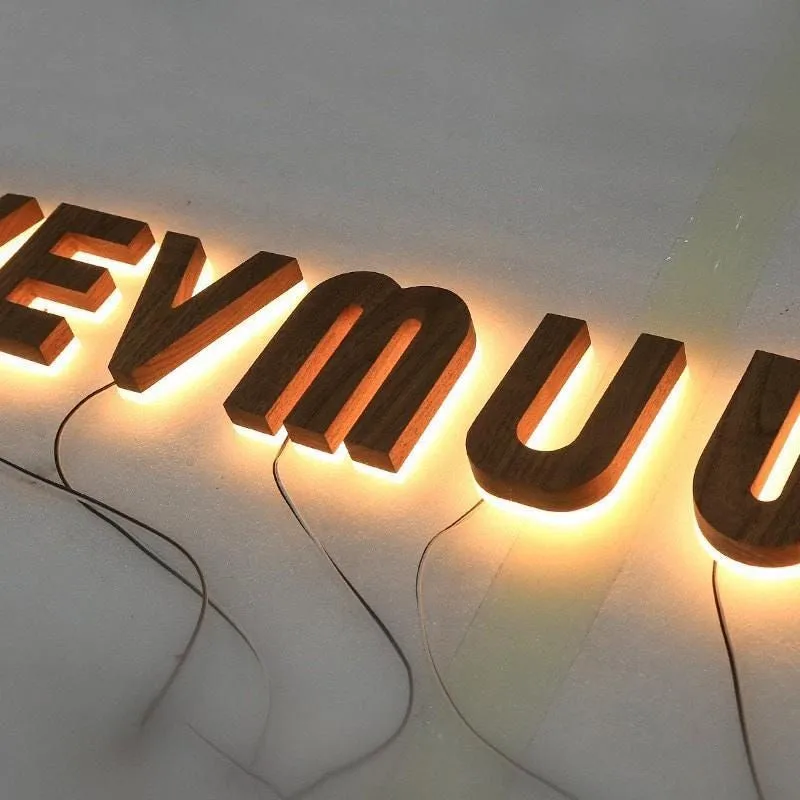 Custom Metal Backlit Sign, Metal Business Sign, Led Sign For Wall, 3D Logo Backlit Sign For Business Metal Outdoor Lighting Sign