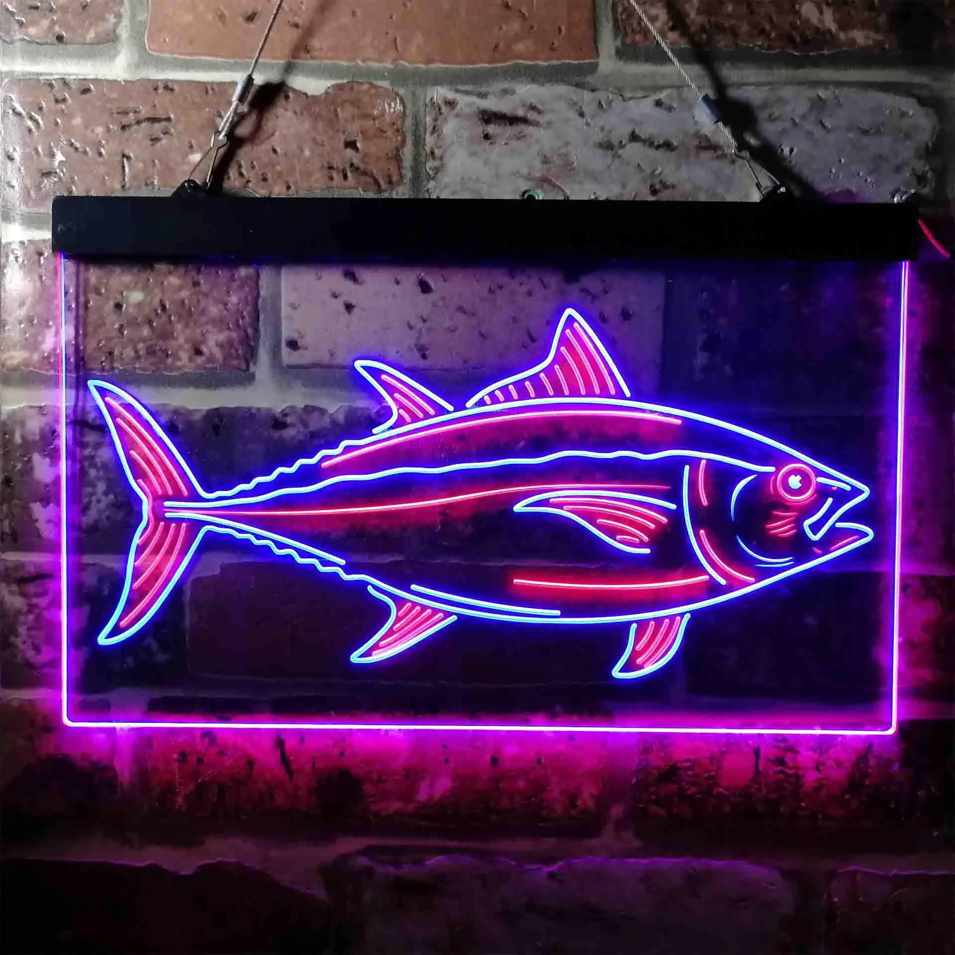 Tuna Fish. Fishing Dual Color Led Neon Sign st6-i3731